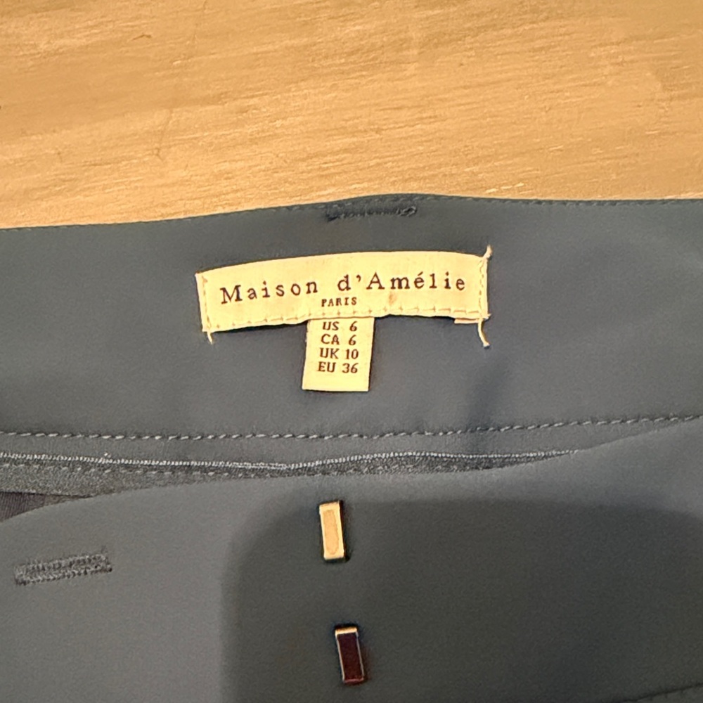 Maison d'Amélie Blue Pleated Pants Business Casual